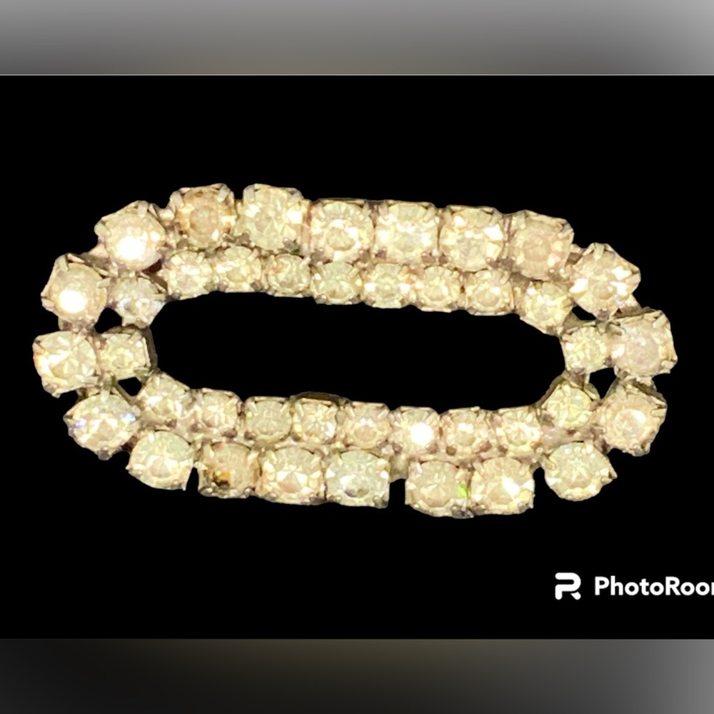 Antique Oval Rhinestone Brooch